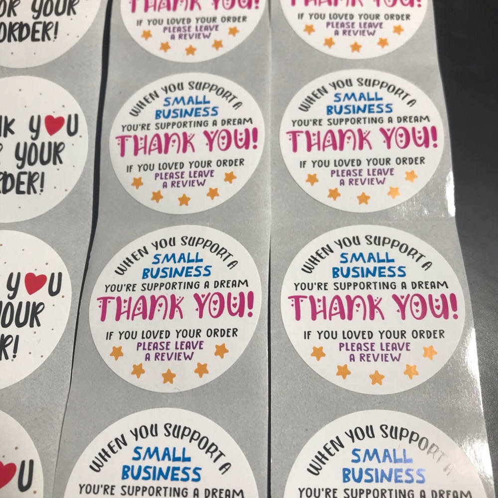 4x$20 || 100 mixed thank you stickers 50/50 size 1.5 - Picture 9 of 9